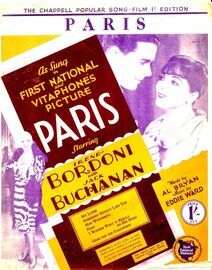 Paris - As Sun in First National and Vitaphones Picture "Paris" - Starring Irene Bordoni and Jack Buchanan