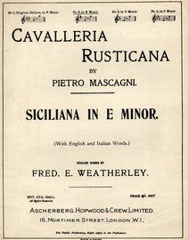 Siciliana in E Minor - Song from "Cavalleria Rusticana"