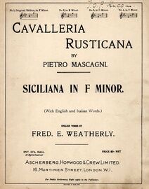 Siciliana in F Minor - Song from "Cavalleria Rusticana"