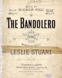The Bandolero - Song in the key of B flat Major - Sung by Signor Foli