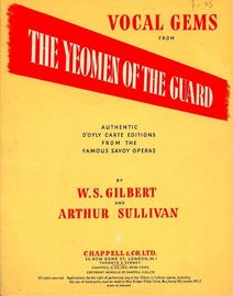 Vocal Gems from "The Yeomen of the Guard" - Authentic D'Oyly CArte Editions from the Famous Savoy Operas