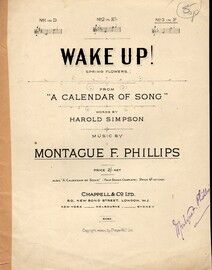 Wake Up! (Spring Flowers) - From "A Calendar of Song" - Song in the key of E flat Major for Medium Voice