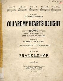 You are My Hearts Delight - From "The Land of Smiles" - In the key of D flat major (Original Key) for higher voice