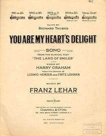 You are My Hearts Delight,  from "The Land of Smiles" - Key of C major for medium voice
