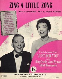 Zing a Little Zong -  Bing Crosby from "Just For You" - Song