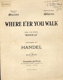 Where E'er You Walk - Song from 'Semele' - Key of G major for lower voice