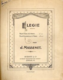 Elegie - Op. 10 - Piano Solo Arrangement