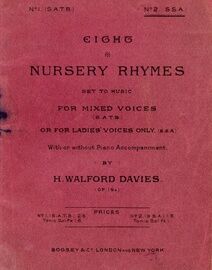 Eight Nursery Rhymes Set to Music for Mixed Voices (S.S.A.) - Op. 19A