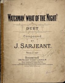 Watchman! What of the night?  - Vocal Duet in the Key of G Major for High Voice