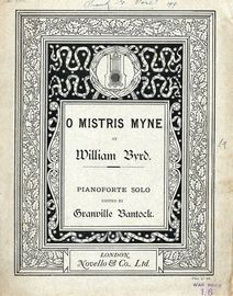 O Mistris Myne - Pianoforte Solo