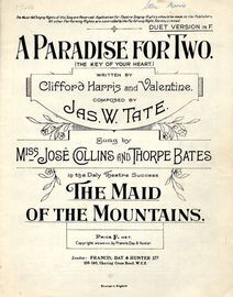 A Paradise for Two (The Key of Your Heart) Vocal Duet from "The Maid of the Mountains"