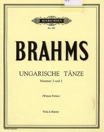 Brahms - Ungarische Tanze - Nummer 1 und 3 - Arranged for Viola and Piano - Hinrichsen Edition No. 699