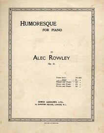 Alec Rowley - Humoresque for Piano Duet, Op. 31