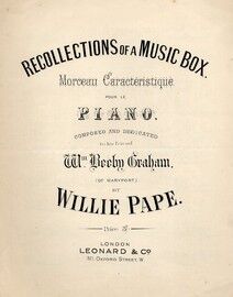 Recollections of a Music Box, Morceau Caracteristique Pour Le Piano
