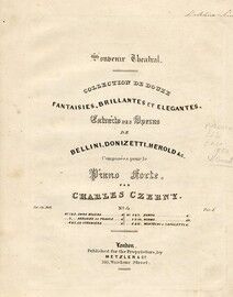 No. 4  - Fantasia from La Straniera for piano from collection of de douze Fantaises, Brillantes et Elegantes