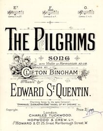 The Pilgrims - Song in the key of F Major - for Medium Voice - With Violin and Harmonium Ad Lib