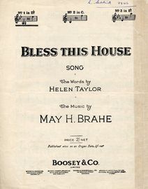 Bless This House - Key of B flat major for low voice