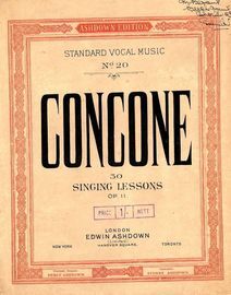 30 Singing Lessons - Op. 11 - Standard Vocal Music Series No. 20 -  With Pianoforte Accompaniment