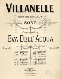 Villanelle -  With The Swallow - Song - In the key of D major