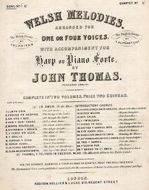 Welsh Melodies, arranged for one or four voices with an accompaniment for the harp or pianoforte