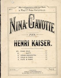 Nina Gavotte - Dedicated to Madlle. Nina Hatzfield - For Piano Solo