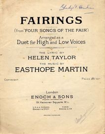 Fairings -  From "Four Songs of the Fair" - Duet for high and low voice