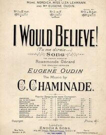 I Would Believe! (Tu me dirais) - Song in the key of F Major for Medium Voice - In French and English