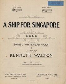 A Ship for Singapore - Song for High Voice in D Minor with Piano Accompaniment