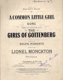 A Common Little Girl - Song - From the Musical Play "The Girls of Gottenberg"