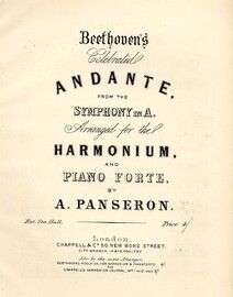 Beethovens Celebrated Andante from the Symphony in A, for pianoforte and harmoinum