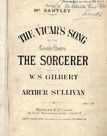The Vicar's Song (Time Was, When Love and I Were Well Acquainted) - Song from the Comic Opera "The Sorcerer"