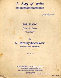 Rimsky Korsakow - A Song of India - From the Opera "Sadko" - For Piano