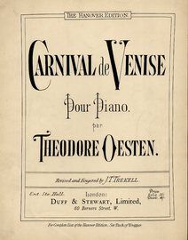 Carnival de Venise, Pour Piano