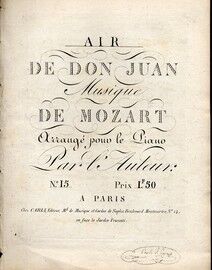 Air de Don Juan musique arranged for the piano
