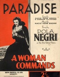 Paradise, in "A Woman Commands"  - as performed by Eve Boswell, Frank Ifield