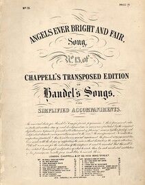 Angels Ever Bright and Fair - Song - Chappell's Transposed Edition of Handel's Songs with Simplified Accompaniments No. 13