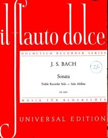 Bach - Unaccompanied Sonata - From 'The Sonata for Solo Flute' - For Treble Recorder