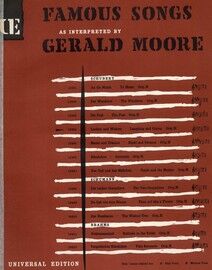Famous Songs As Interpreted by Gerald Moore - 12305 - Nacht Und Traume - Night And Dreams - Op. 43, No. 2 - Orig. H - Medium Voice