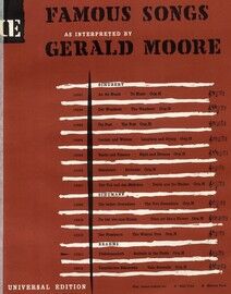 Famous Songs As Interpreted by Gerald Moore - 12311 - Feldeinsamkeit - Op. 86, No. 2 - Orig. H - Medium Voice