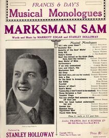 Marksman Sam - Francis and Days Musical Monologues - Stanley Holloway