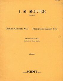 Clarinet Concerto No. 3 - B flat Clarinet and Piano - Edition Schott No. 10939