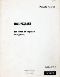 Ubunzima (Misfortune) - For Tenor or Soprano and Guitar