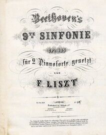 Beethoven's 9te Sinfonie - Op. 125 - fur 2 Pianoforte