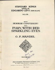 Handel - Horror! Confusion! (Recit.) and Fury, with Red Sparkling Eyes (Aria) - Song from the Oratorio "Alexander Balus" - Standard Songs No. 58