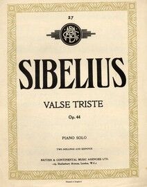 Valse Triste - Op. 44 - From the incidental music to Arvid Jarnefelts's Drama "Kuolema"