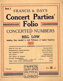 Francis & Days Concert Parties Folio of Concerted numbers - Book 3 - Including Hints intended to assist Performers of Limited Experience