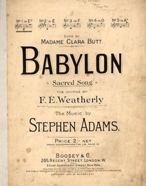 Babylon - Song in the key of E falt major for low voice