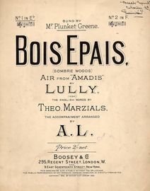 Bois Epais (Sombre Woods) - Air from "Amadis" - Key of Eflat major for low voice