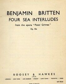Four Sea Interludes from the Opera Peter Grimes - Miniature Orchestra Score
