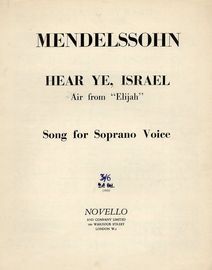 Hear Ye, Israel (Air from "Elijah") - Song for Soprano Voice